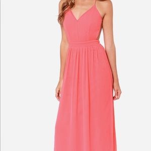 Rooftop Backless Coral Maxi